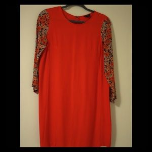 Orange with silk sleeves Club Monaco dress
